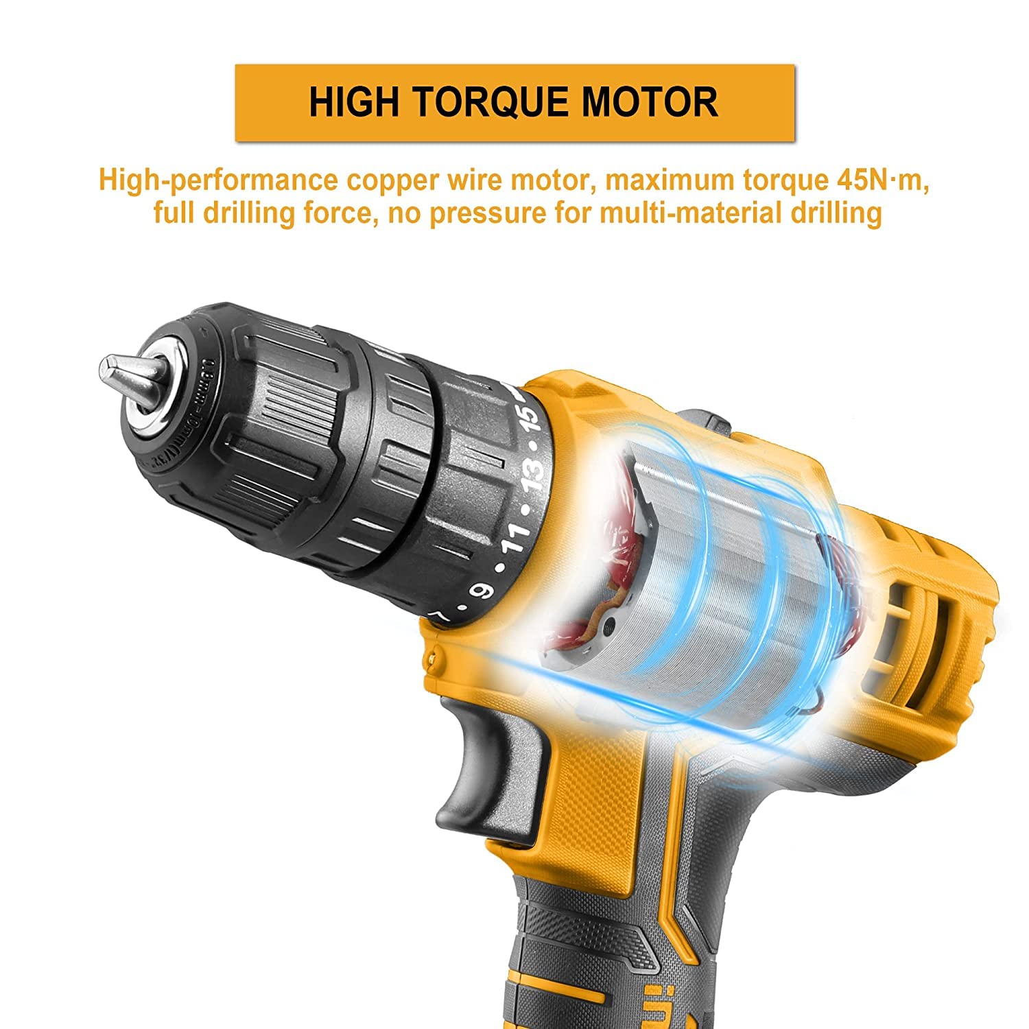 ingco lithium-ion cordless drill (2 batteries) _image